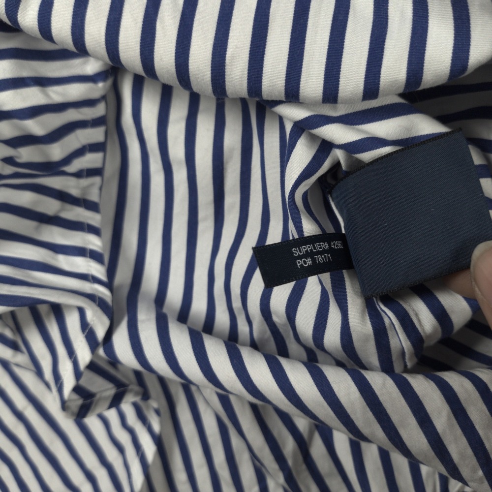 Ralph Lauren Shirt Womens 8 Blue White Striped Yachting Crest Button Up Nautical - Picture 15 of 16